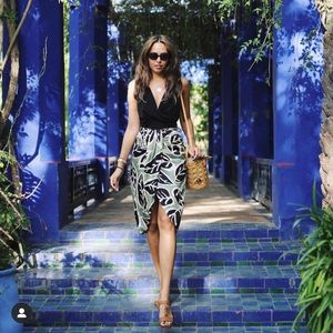 ZARA green black skirt